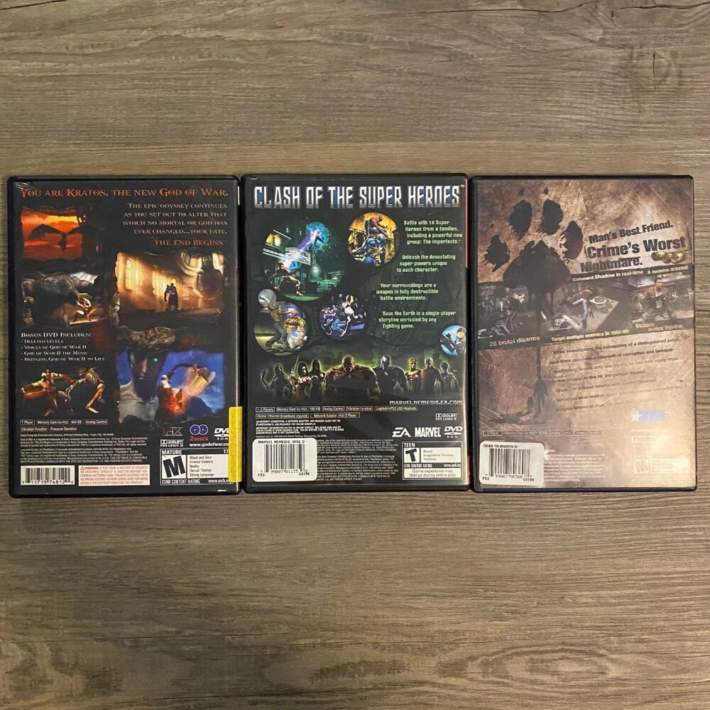 Lot of 3 PS2 Video Games - Marvel Nemesis Rise of Imperfects, God of War II, Etc - Picture 8 of 9